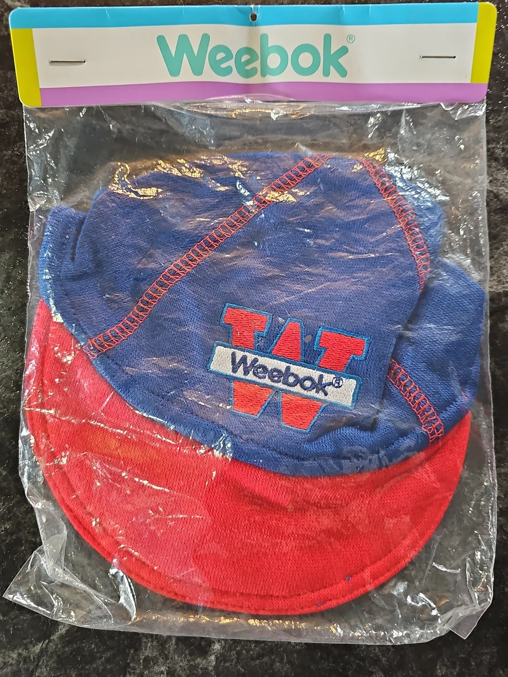 Vintage Weebok By Reebok Blue and Red Cap with Logo Baby Hat NIP 80s 90s